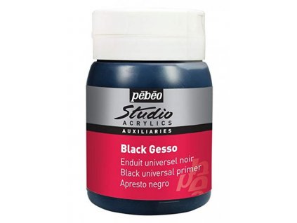 524135 pebeo studio acrylics black gesso 500 ml