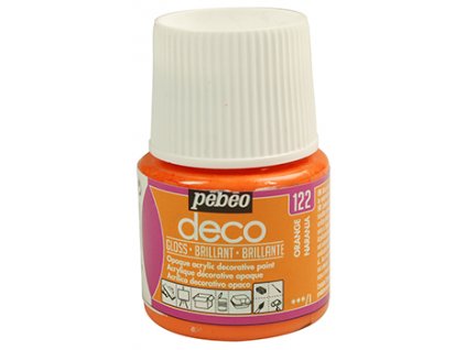 092122 pebeo deco glossy acrylic paint 45 ml 122 orange