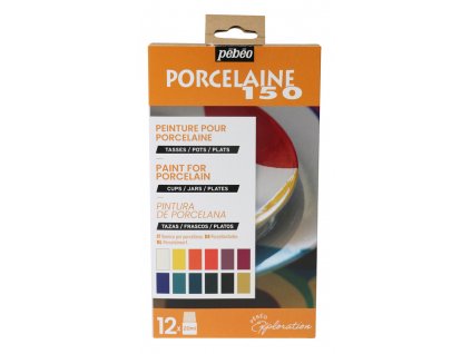 Barvy na porcelán sada 12x20ml Pébéo Porcelaine 150 odstíny 1