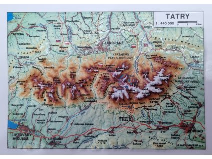 Tatry- Reliéfna pohľadnica