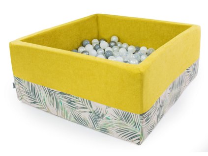 suchý bazen s míčky žlutý čtverec