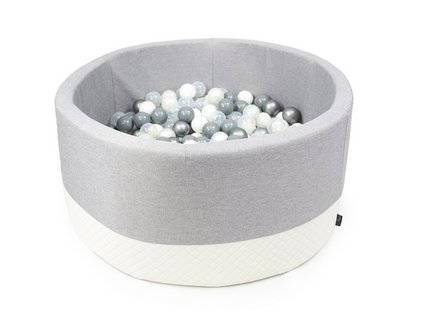bazen s míčky světle šedý kulatý