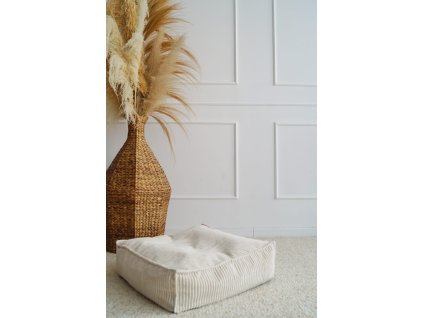 sedák na zem pruhy krémový