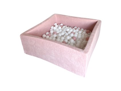 detsky bazen s kulickama ctverec ruzovy