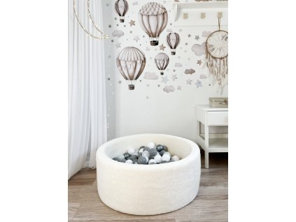 suchy bazen kulaty plysovy bily