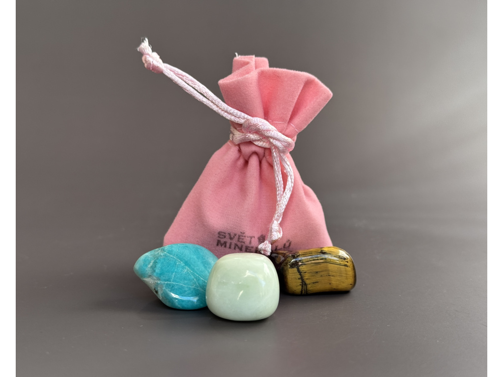 35638 4 sada mineralu stesti balicek kamenu jadeit tygri oko amazonit pro stesti