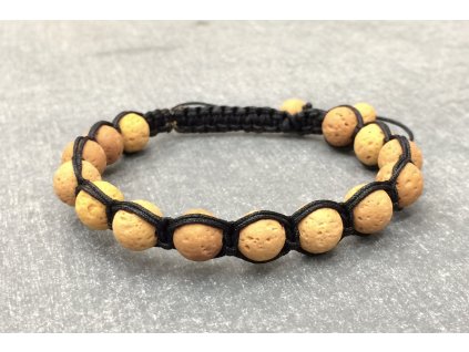 Láva náramek shamballa, kulička 8 mm - písková