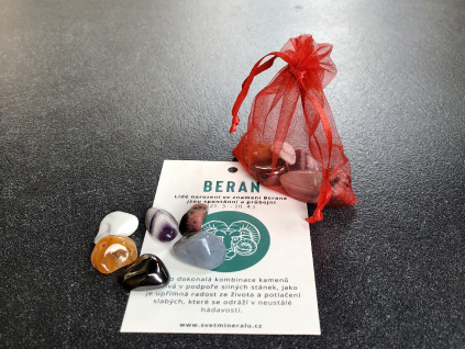 12015 balicek mineralu pro znameni beran rodonit achat hematit magnezit karneol ametyst