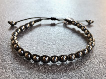 Hematit náramek shamballa - kulička 4 mm