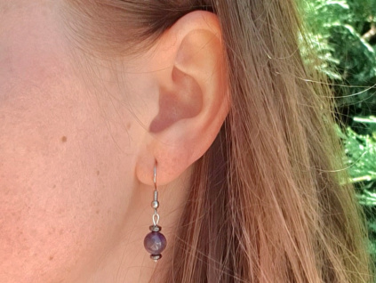 17451 2 nausnice z mineralu ametyst nausnice