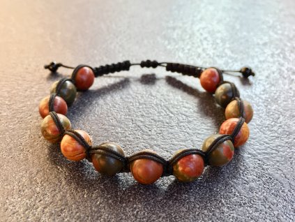 jaspis polychromní náramek shamballa