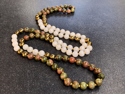 25459 1 nahrdelniky z mineralu mala nahrdelnik unakit hematit jadeit