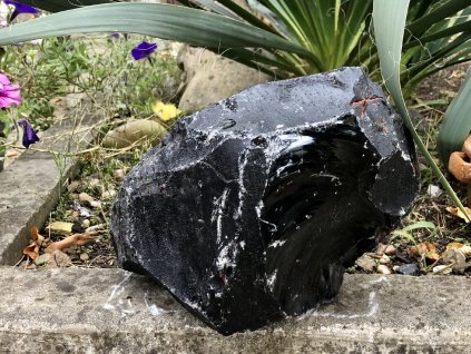 velké surové minerály, obsidián černý surový XXXL