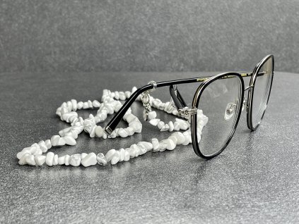 šňůrky na brýle z minerálů, magnezit sekaný náhrdelník, šňůrka na brýle