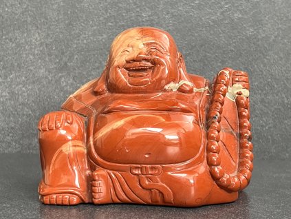 těžítka, sošky a sochy z minerálů, jaspis červený soška buddha, dekorace z jaspisu červeného ve tvaru buddhy