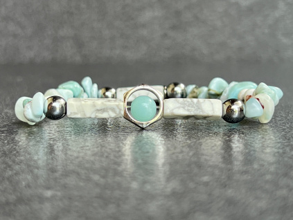 34099 1 naramky z mineralu naramek z larimaru a magnezitu sperky z mineralu