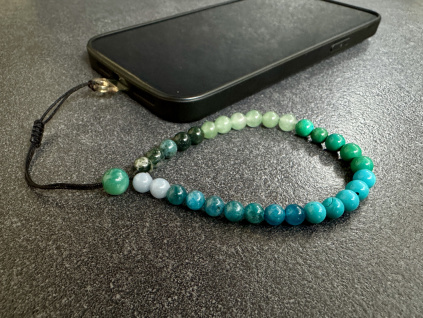 34993 1 privesek na ruku z mineralu a polodrahokamu mineralni privesek na mobil klice kabelku univerzalni privesek z prirodnich kamenu