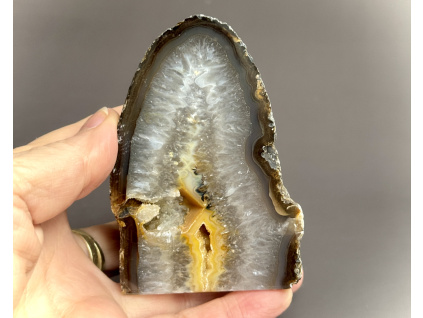 achátová půlka, dekorace z achátu, achát leštěný