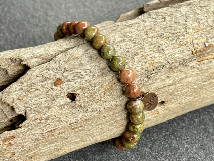 5442 1 naramky z mineralu unakit naramek kulicka 6 mm