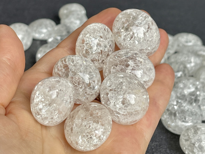 8166 3 tromly z mineralu kristal praskany troml