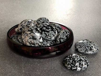 placičky z minerálů, obsidián vločkový placička