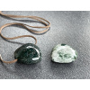 11256 1 privesky z mineralu achat mechovy privesek srdce vrtane