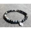 14874 2 naramky z mineralu achat cerny naramek