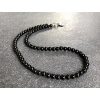 14994 3 nahrdelniky z mineralu achat cerny nahrdelnik