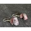 24152 2 nausnice z mineralu turmalin rubelit surovy nausnice
