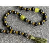 30492 3 nahrdelniky z mineralu achat cerny a zeleny faset hematit zlaceny nahrdelnik