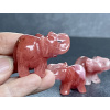 30993 4 sloni z mineralu kremen cherry slon