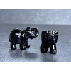 30996 3 sloni z mineralu achat cerny slon
