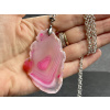 31005 4 nahrdelniky z mineralu achat ruzovy nahrdelnik platek