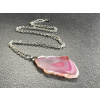 31005 5 nahrdelniky z mineralu achat ruzovy nahrdelnik platek