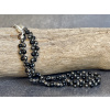 31745 2 nahrdelniky z mineralu achat cerny mat hematit nahrdelnik choker