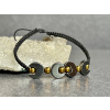 33726 3 naramky z mineralu pleteny naramek s hematitem kombinace hematit hematit zlaceny sperky z hematitu