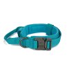 takticky pevny obojek s madlem uchem pro psy vycvikovy tyrkysova