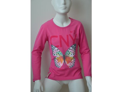 Dívčí triko Kugo s motýlem - růžové
