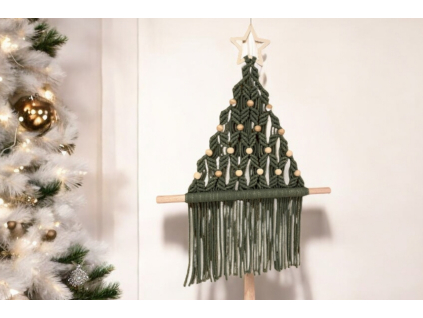 Materiál na vianočný macrame stromček - bez návodu - Monstera