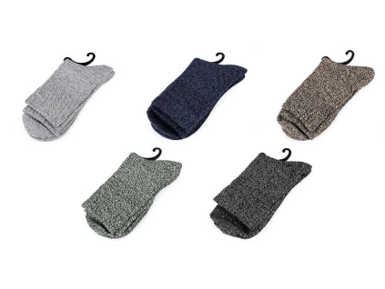 Ponožky teplé melírované unisex (Varianta 6 šedá najsvetlejšia)