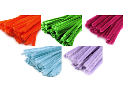 Chlpaté drôtiky na tvorenie Ø6 mm dĺžka cca 30 cm (Varianta 32 (A031) oranžovožltá)