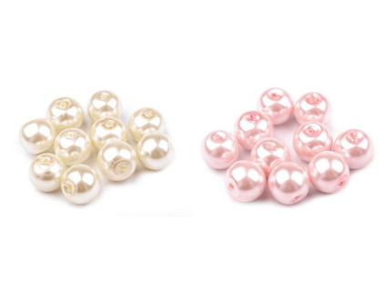 Sklenené voskové perly Ø10 mm (Varianta 01B biela)