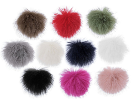 Kožušinový brmbolec s pútkom Ø8 cm (Varianta 1 Off White)