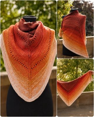 Farby, ktoré pripomínajú západ slnka. 🍂🧶 Jedno klbko, množstvo odtieňov a šatka, ktorá sa s každým ďalším riadkom postupne...