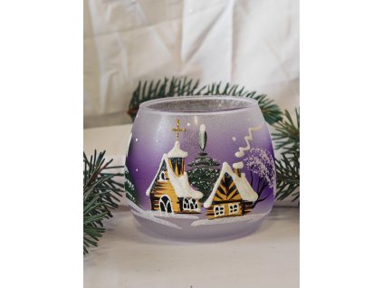 Sklenička Ø8 cm - Fialová