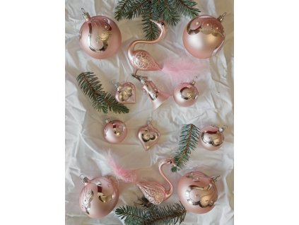 Sada 12 ks – zimní elegance páv růžová