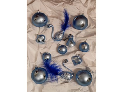 Sada 12 ks – zimní elegance zrcátko modrá