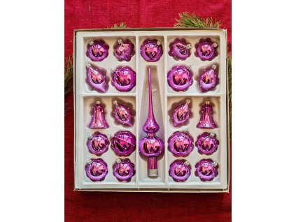 Sada 21+1 - dekor déšť - Tmavě Fialová