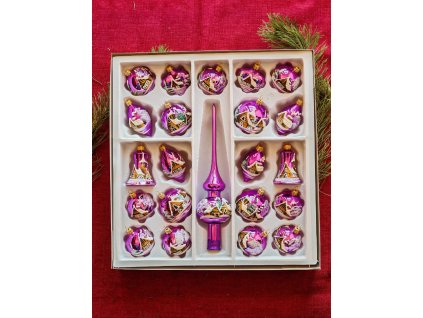 Sada 21+1 - lesk malovaný domeček - Tmavě Fialová