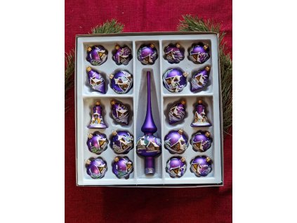 Sada 21+1 - Mat malovaný domeček - Tmavě Fialová